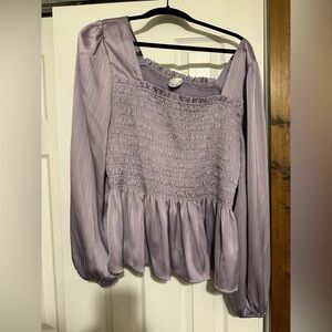 ARULA Lilac Smocked Blouse